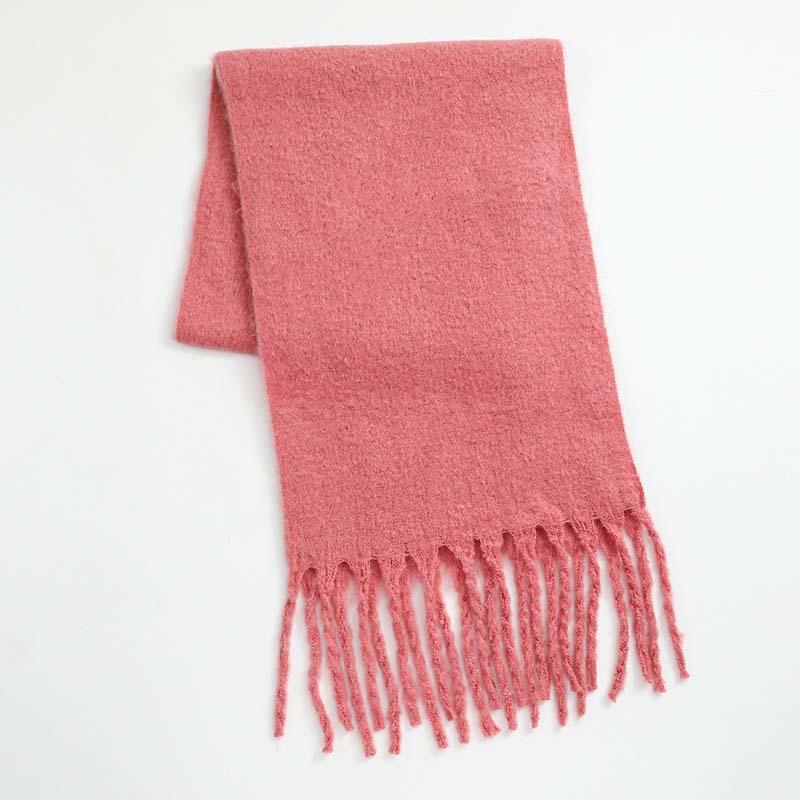 New style solid color pulled hair thickened warm scarf women's winter fashion men's women's scarf scarf scarf shawl