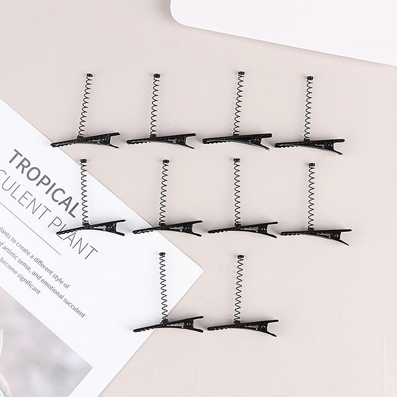 10Pcs Black Metal Pinch Alligator Hair Clips 40Mm With Wire Coil Spring Craft Hairpin For  Party Favor Children Toy
