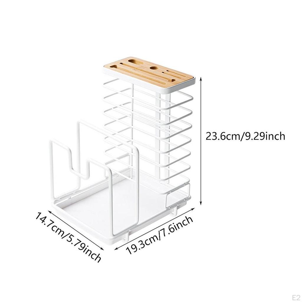 Étagère de Rangement de Cuisine Organisateur Porte-Couverts Pratique Planche à Découper Ustensiles de Cuisine