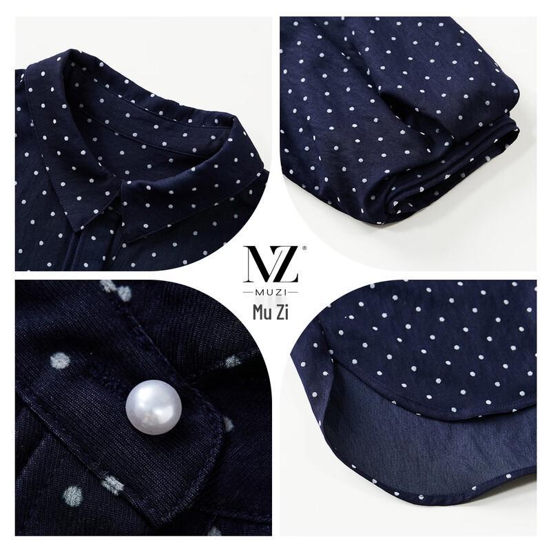 Women's Polka Dot Three-Quarter Sleeve Casual Shirt