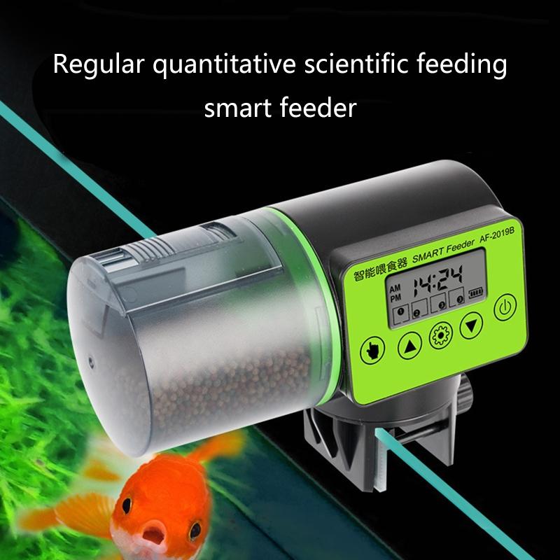 Automatic Fish Feeder Rechargeable Battery Aquarium Food Dispenser 7oz Large Capacity for Vacation Weekend Holiday
