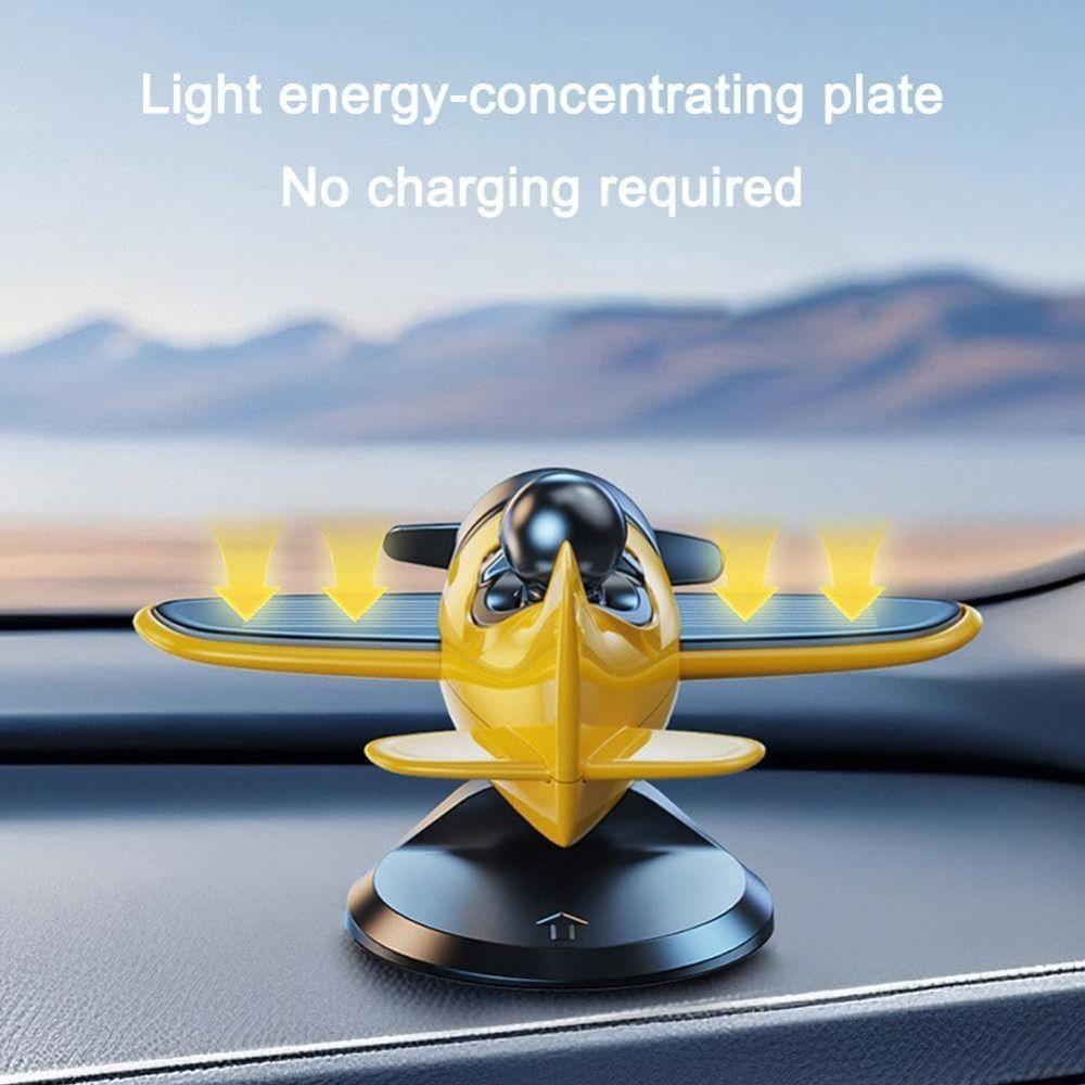 Silent Rotating Airplane Solar Powered Car Interior Decoration Cool Car Dashboard Ornament Gifts