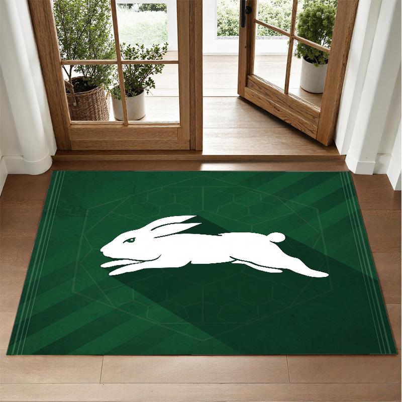 South Sydney Rabbitohs Design Crystal Velvet Rug Soft Decorative Mat for Bedroom Entrance