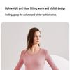Women's Round Neck Slim Fit Thermal Underwear Set with 7A Antibacterial 100% Wool Filling - Autumn/Winter.