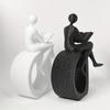 Plastic Reading Statue Modern Abstract Art Sculptures Collectibles Figurines Bookshelf Decors Accents for Home Decors