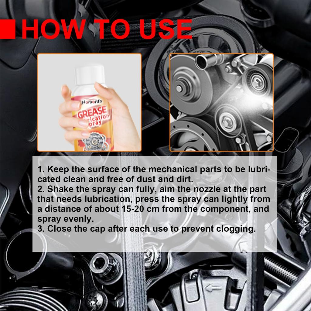 Car Lubrication Spray, Grease Lubrication Spray, Multi-functional Lubricant Spray Lock Core Door Hinge Removal Spray,100ML