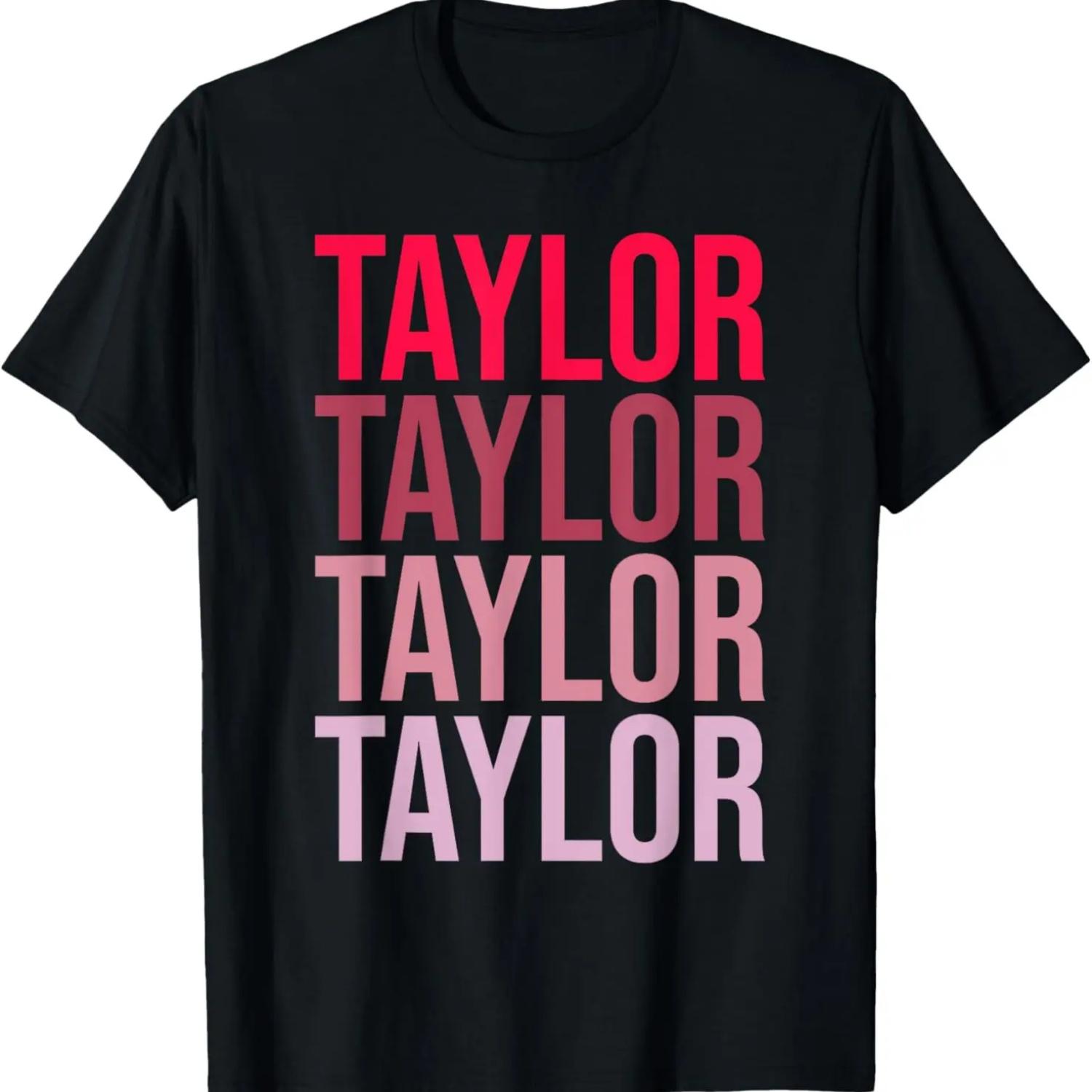 Taylor Retro Wordmark Pattern I love Taylor T-Shirt S чёрный
