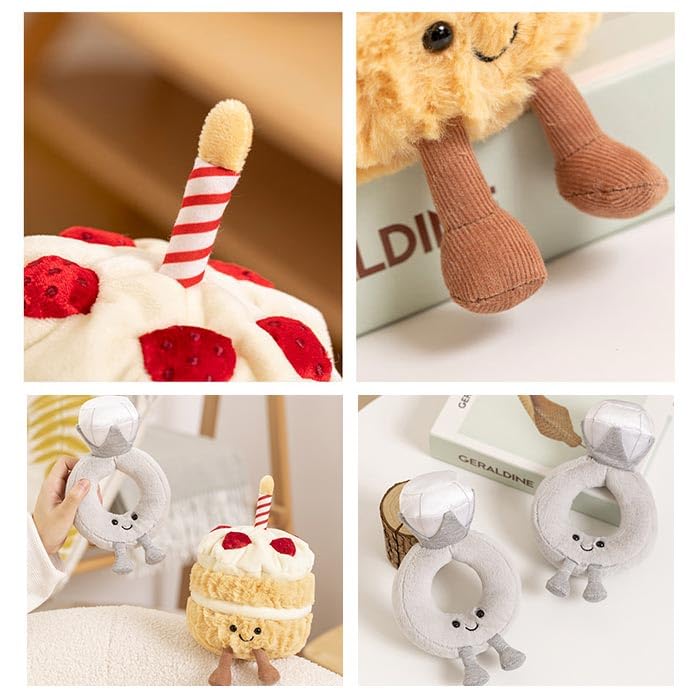 Birthday Stuffed Animal Sweets Birthday Cake Ring Stuffed Animal Gift Present Birthday Cushion Cute Interesting Goods (birthday Cake)