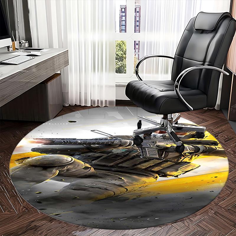 Tactical Soldier,Combat Gear Chair Mat Round Rug Office Carpet, Non Slip, Suitable for Living Rooms, Bedrooms Decor.1205372a