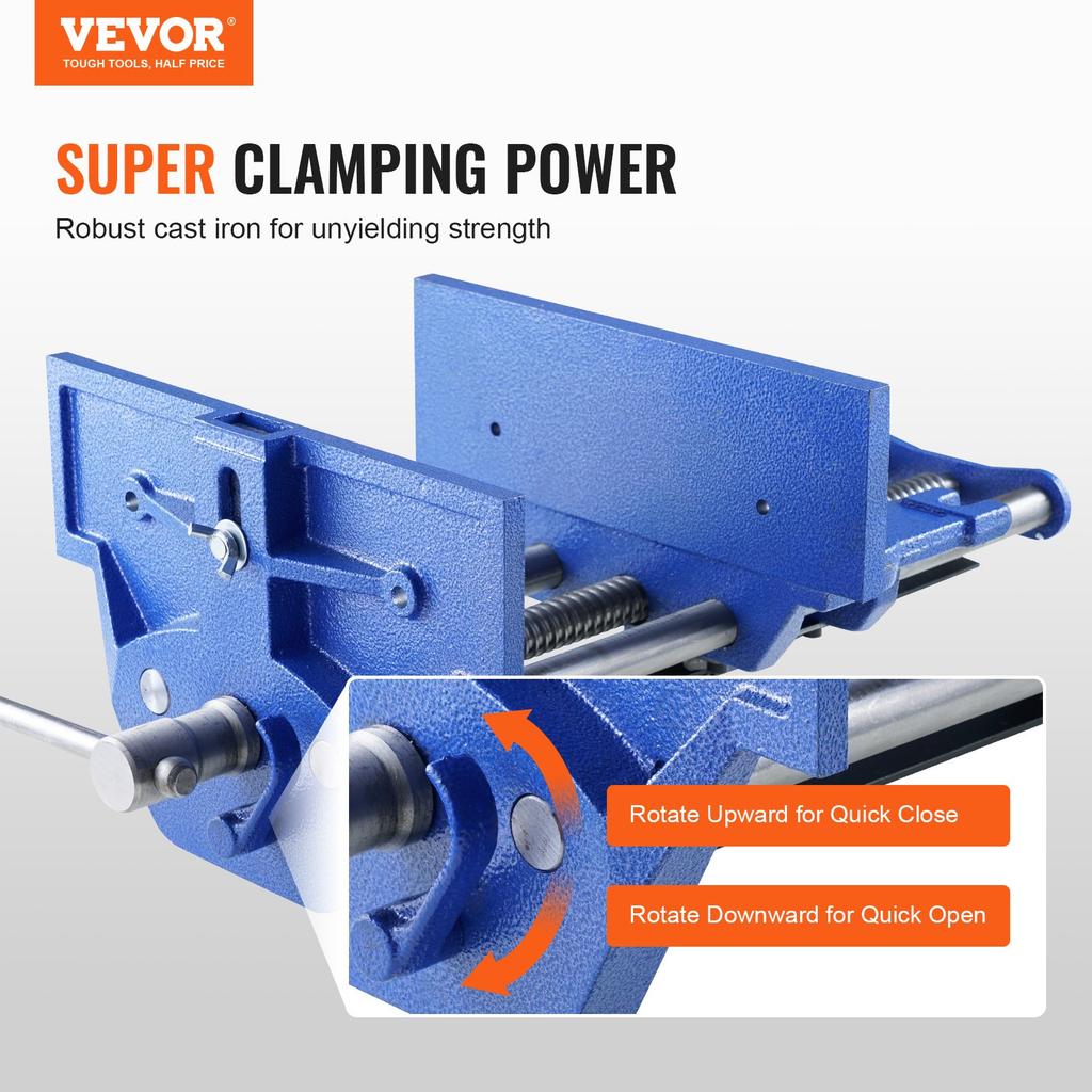 VEVOR Woodworking Vise, 13 inch Woodworking Bench Vise, Heavy-duty Cast Iron Vice for Workbench 10.6" Jaw Width