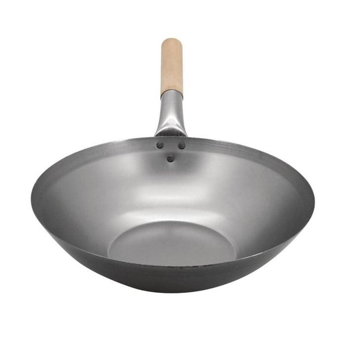 Wok - vogue - 33cm - acier doux - base plate - tous feux