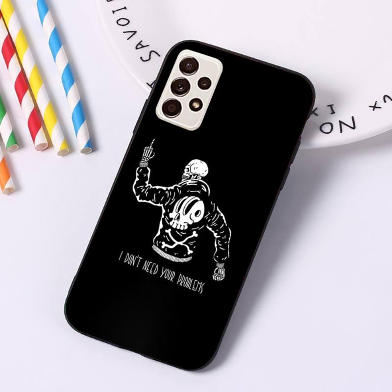 Чехол для телефона Coo Skull And Text для Samsung A91 A81 A73 A72 A71 A30S A20 A12 A13 A52 A53 4G 5G мягкий черный чехол для телефона Samsung A91