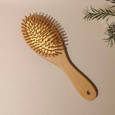 1 Stück Ovaler Bambus Luftkissenkamm, Natürliche Bambusbürste, Geeignet für Dickes/Dünnes/Lockiges/Trockenes Haar, Unisex, Kopfhautmassage, Antistatischer Haarkamm