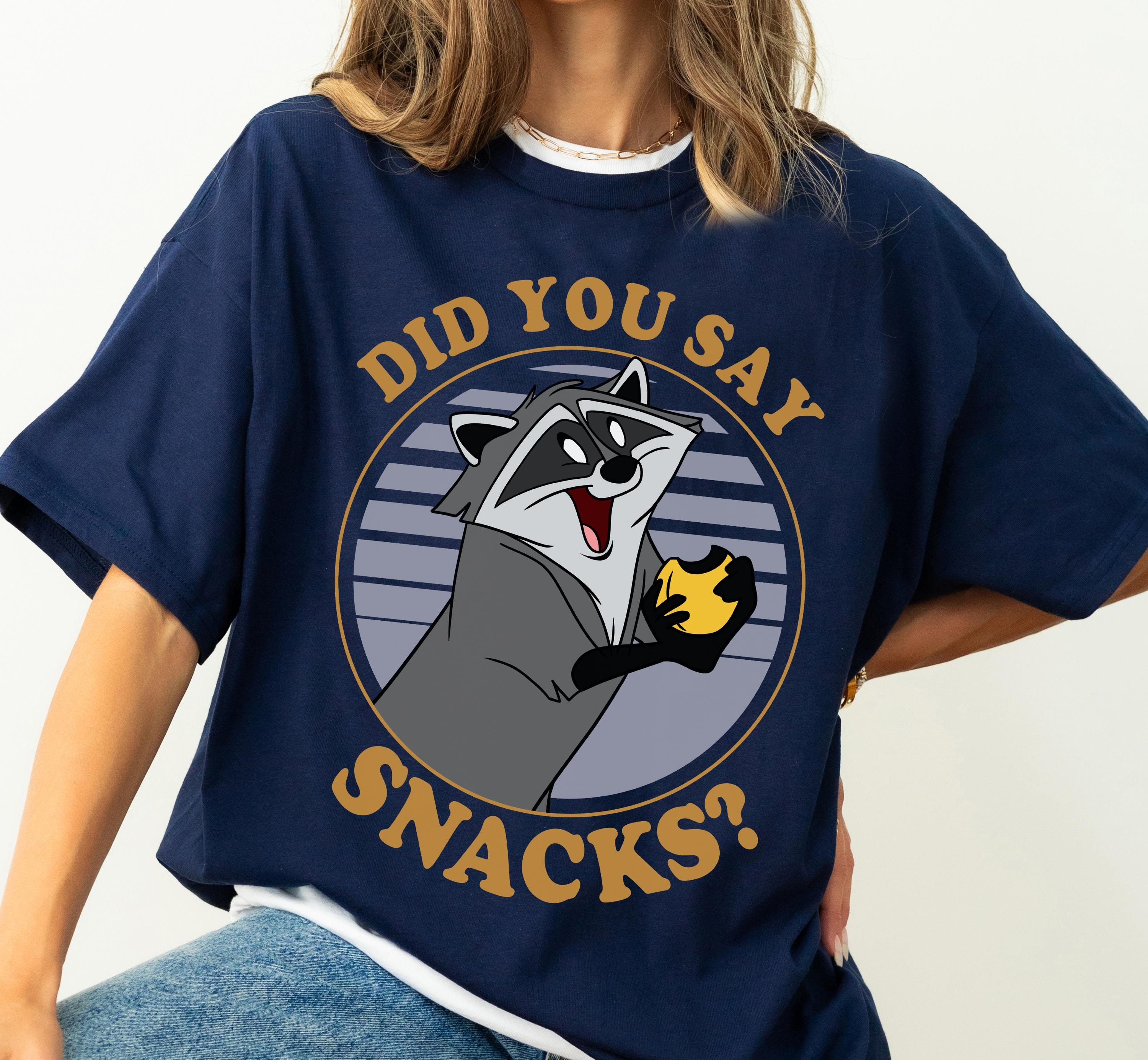 Retro Meeko Raccoon Shirt Did You Say Snacks Shirt Pocahontas   Tshirt  land Matching Family Shirt S