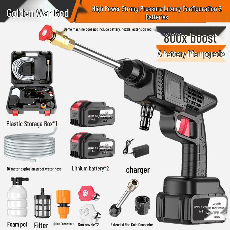 Cordless High-Pressure Car Wash Water Gun with Rechargeable Battery
