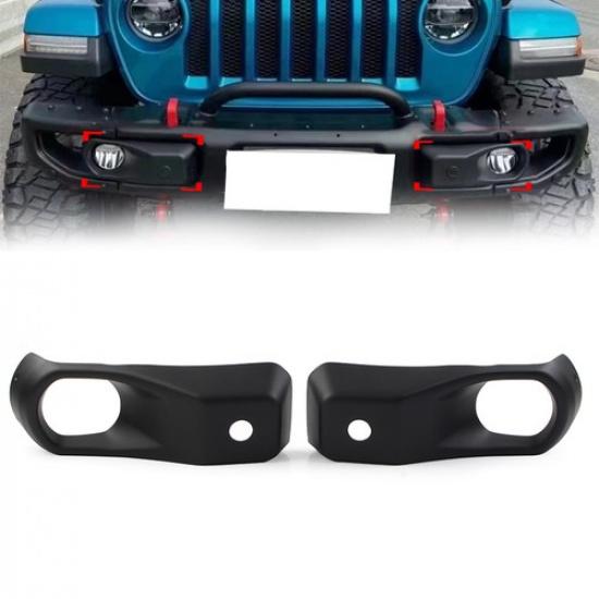 1 Pair Front Fog Lamp Cover Black For Jeep Wrangler JL 2018-2022