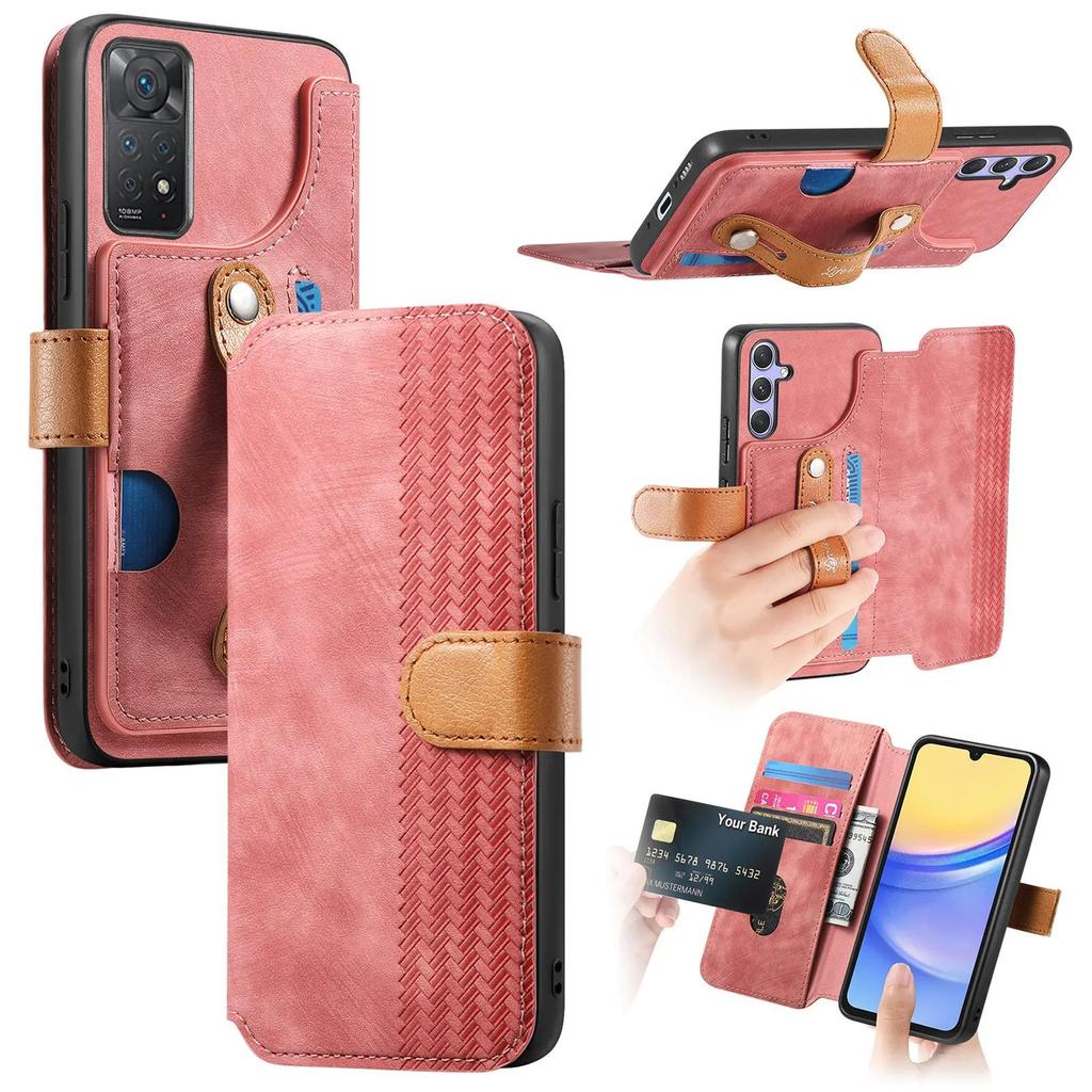 Wristband Cards Solt Wallet Leather Flip Case For Xiaomi Redmi Note 13 Pro Plus 13T 13C 12 11 POCO X6 14T Bag Pocket Book Cover