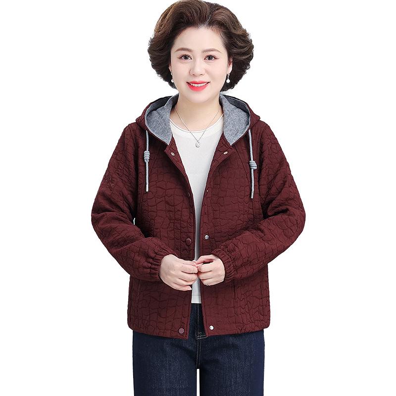 Spring Hooded Jacket & Wide-Leg Pants Set for Stylish Middle-Aged Women