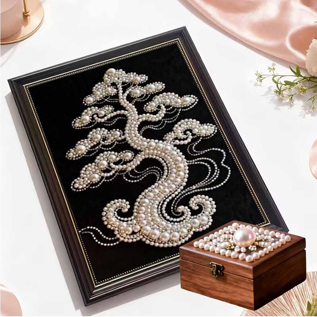 DIY Kiefernbaum Perlenkunst Malerei für Heimwanddekoration Perlen Edelstein Malereien Bild Kunsthandwerk für Erwachsene/Anfänger Geschenkidee Heimdeko Ohne Rahmen