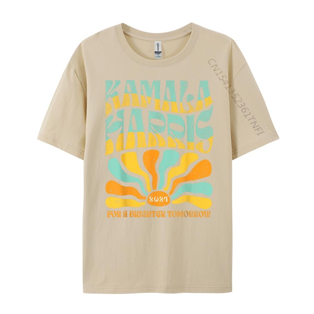 Kamala Harris For A Brighter Tomorrow Boho Aesthetic Hiphop Streetwear Meme Tshirt Large Size Tee Shirt