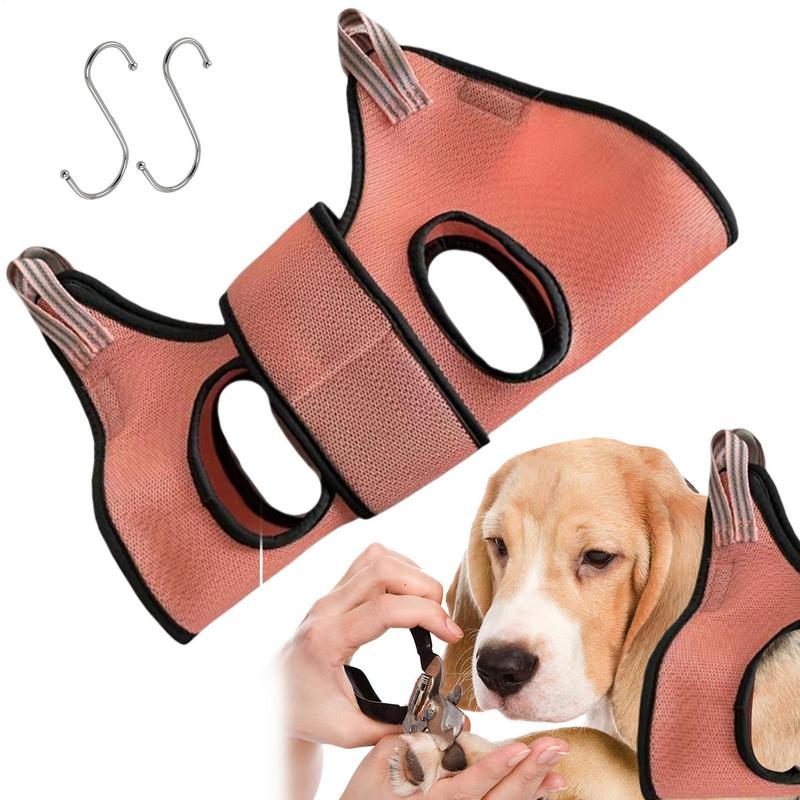 Cat Grooming Hammock Dog Cat Grooming Nail Cutting Hammock Pet Hammock Repairing Nail Auxiliary Holder with 2 Hooks Pet Supply S