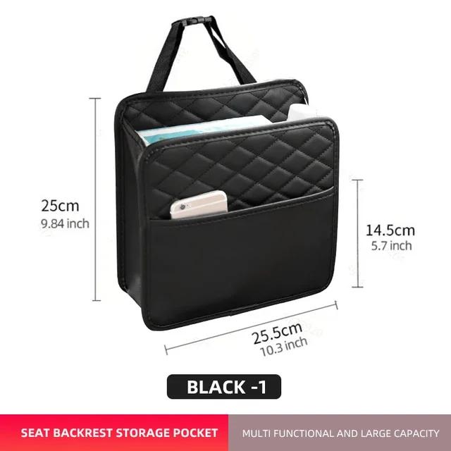 2/1 peças Multifuncional Assento de Carro Pendurado PU Couro Bolsa de Armazenamento Organizador Assento Traseiro Pendurado Bolsa Caixa de Lenços Lixo Acessório de Pó