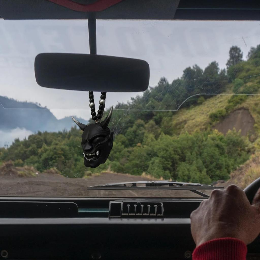 Car Rearview Mirror Decoration, Car Pendant, Hanging, Car Decoration, Accessory, Hannya Car, Amulet, Car