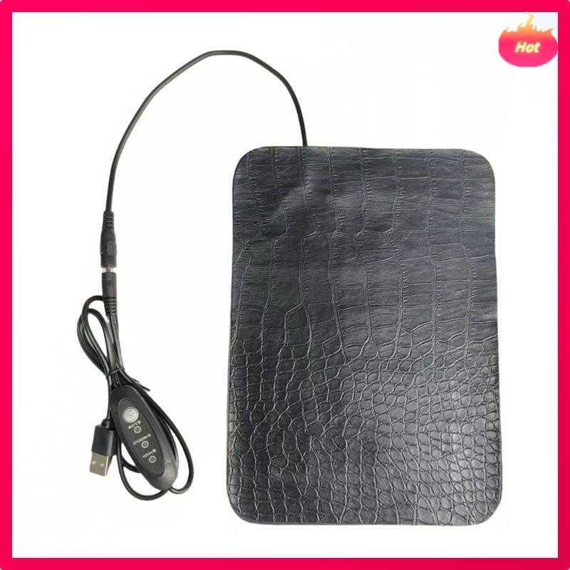 USB-нагревательный коврик для рептилий и черепах, защита от царапин, регулируемая 3-уровневая температура, водонепроницаемый кожаный дизайн