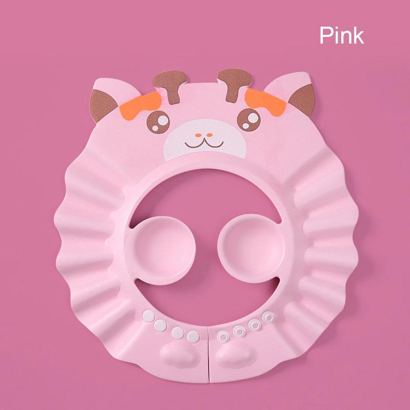 Niedliche Cartoon-Baby-Duschhaube Badeschutz Verstellbare Haarwaschmütze Silikon-Kopfhaube für Kleinkinder Kinder Baby 0-6 Jahre