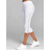 Womens Slim Fit Eyelet Lace Up Capri Leggings Multi Color