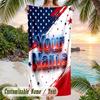 American Patriotic Theme Beach Towel Personalized Custom Name & Text Soft Quick Dry Beach Towel for Swimming Travel