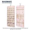 Jewelry Storage Bag, Hanging Storage, Double-Sided Roll-Up Hook Metal Hook Earring Necklace Ring Jewelry Holder-B61B