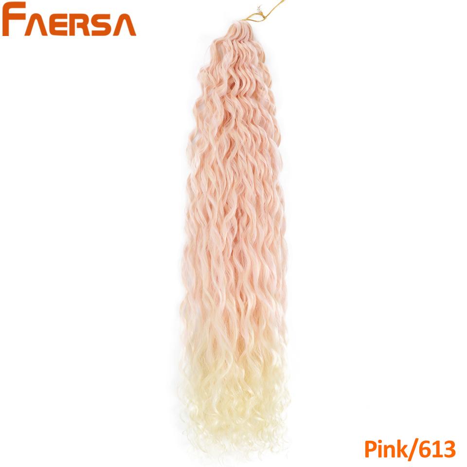 Häkeln Sie Zöpfe, lose Wasserwellen-Flechthaarverlängerungen, Afro-Locken, natürliches lockiges Blond, Rosa, Lila, Rot, Häkelhaar für Frauen