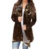 Women's Fashion Christmas Print Jacket Long Sleeve Casual Cardigan Coat