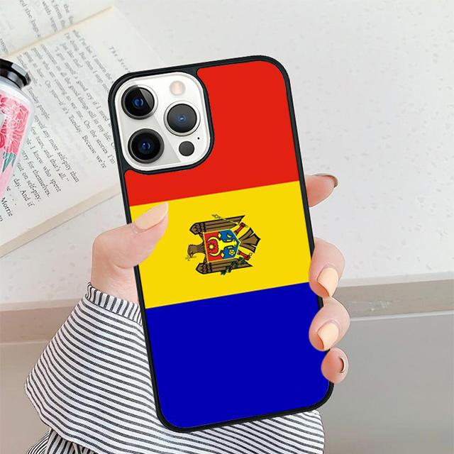 Bandeira da Moldávia Passaporte Moldávio Mapa da Bandeira Capa de Telefone Para iPhone 17 Air 16 15 14 plus 11 12 13 Pro max Capa Shell coque