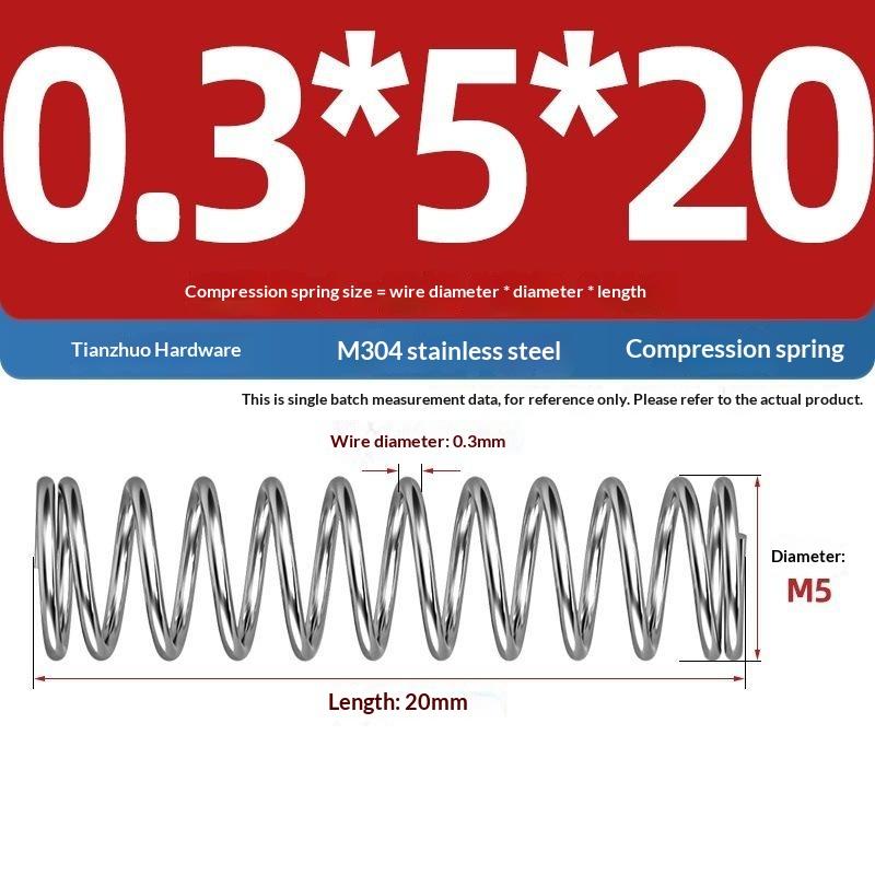 Spring Steel Pressure Return Spring Assortment 0.3/0.4mm Wire Dia 5-20mm Length for Hobbyist Craft Making Projects