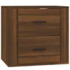 816863 vidaXL Wall-mounted Bedside Table Brown Oak 50x36x47 Cm