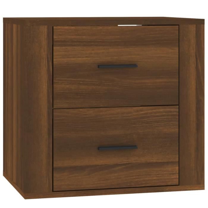 816863 vidaXL Wall-mounted Bedside Table Brown Oak 50x36x47 Cm