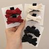 2Pcs Sweet Black Red Bow Small Hair Claw Clip Princess Velvet Bow Hair Clip Claw