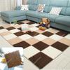 10Pcs Soft Plush Puzzle Carpet Play Mat 30*30*1CM Room Warm Playmat Interlocking Exercise Tiles Fluffy Area Decoration Mat Rug