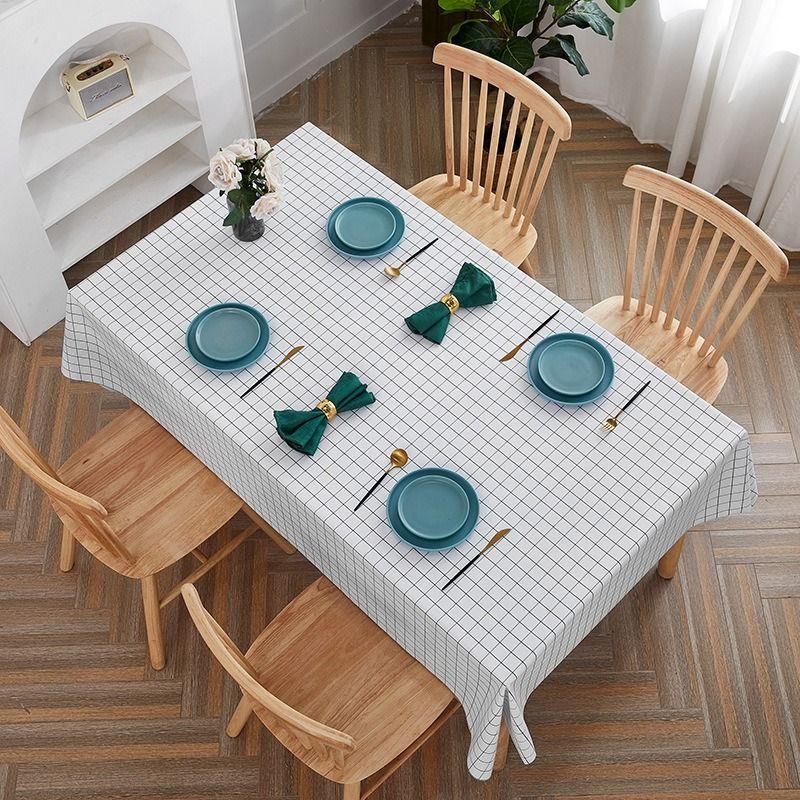 PVC Tischdecke Wasserdicht und Ölfest Waschfrei Pastoral Schreibtisch High-End Esstischdecke Kaffeetisch Tischmatte Ins Style Rechteckig