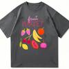 Fruit Market Graphic T Shirt Summer Vintage Fruit Print Short Sleeve Tees Casual Loose Fit Crew Neck Cotton Tops