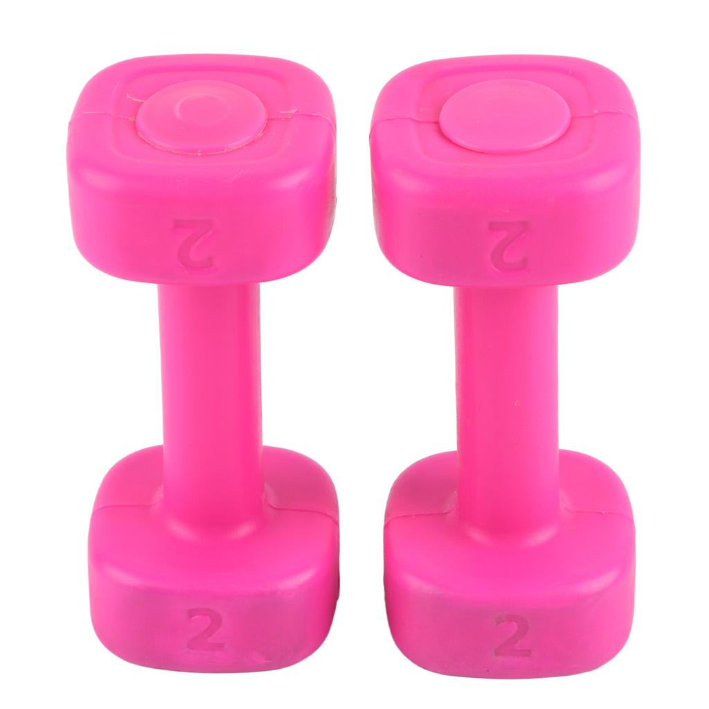 2 buc Gantere 4lb Fitness Haltere Culturism Yoga Sport Echipament Pierdere în Greutate Roșu Roz