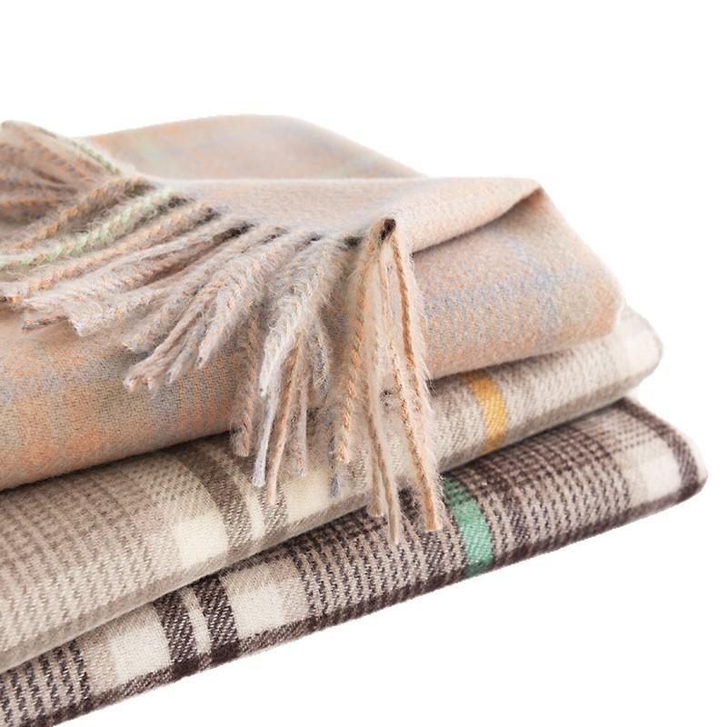 Plaid Scarf Women's Winter New Korean Version Versatile Imitation Cashmere Scarf Couple's Warm Shawl Men's Autumn and Winter