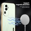 For Magsafe Wireless Charging Plating Frame Leather Phone Case For OPPO Reno 13 Pro 11 8 10 12 Pro A80 A79 A60 Bumper Back Cover