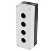 BX4 22mm Vier Löcher Drucktaster Schalter Steuerung Schutzbox Gehäuse Wasserdicht (Weiß)