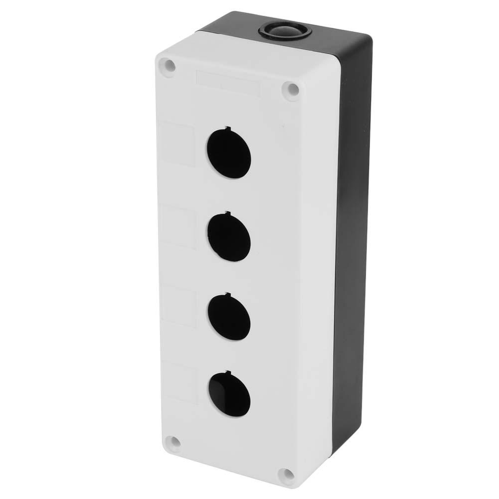 BX4 22mm Vier Löcher Drucktaster Schalter Steuerung Schutzbox Gehäuse Wasserdicht (Weiß)
