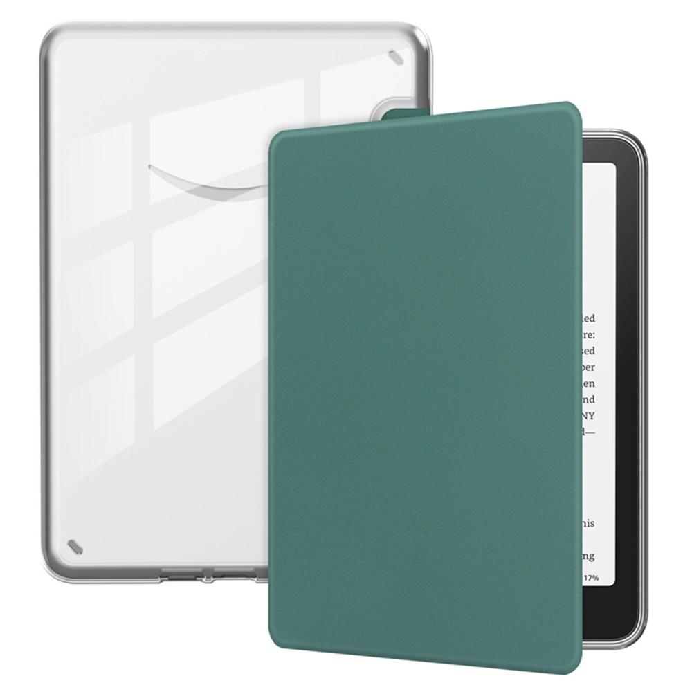 

Для Amazon Kindle Paperwhite (2021 рік) Чохол Протиударний PU Шкіра+ТПУ+Акрил Прозора Захисна Накладка Blackish Green