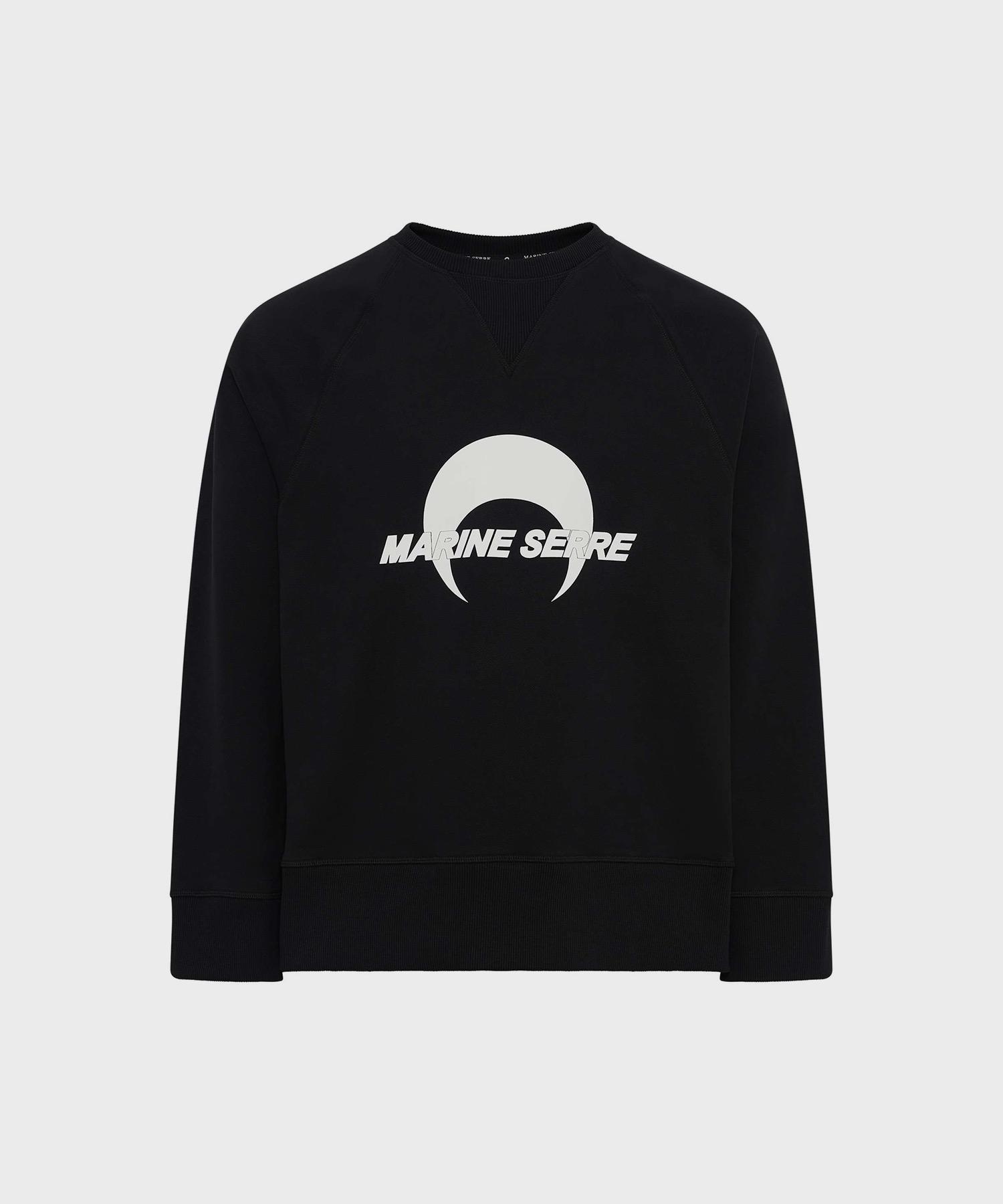 Marine Serre (U) Moon Logo Fleece Raglan Sweatshirt Black Black/S