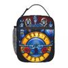 Guns N Roses Band Lunch Bag Retro Lunch Box School Portable Thermal Lunch Bags Graphic Cooler Bag